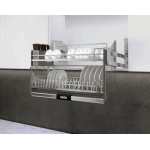 Giá Bát Nâng Hạ Nan Dẹt Inox Mờ Full SUS304 GROB