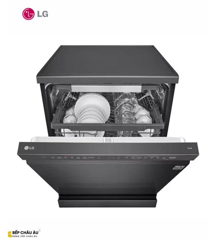 Máy Rửa Bát LG LDT14BLA4 14 Bộ Màu Đen Nhám – QuadWash, TrueSteam, Inverter, Sấy Hé Cửa, Wi-Fi ThinQ