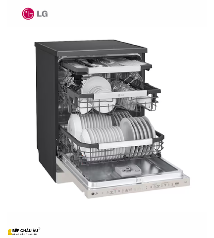 Máy Rửa Bát LG LDT14BGA3 14 Bộ – QuadWash TrueSteam, Sấy Hé Cửa, Inverter, Wi-Fi ThinQ