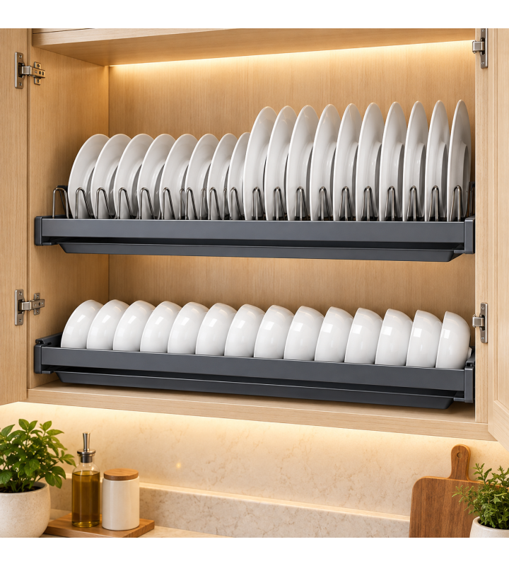 Giá Bát Cố Định GRÖB Khung Nhôm – Rổ Inox SUS304 Cao Cấp