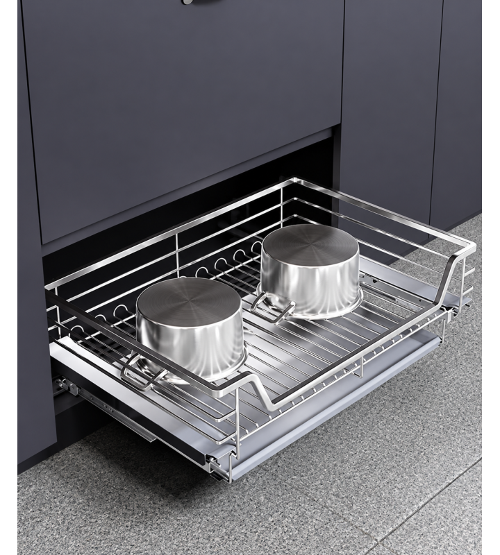 Kệ Đựng Xoong Nồi Nan Vuông Inox SUS304 Xước Mờ GROB
