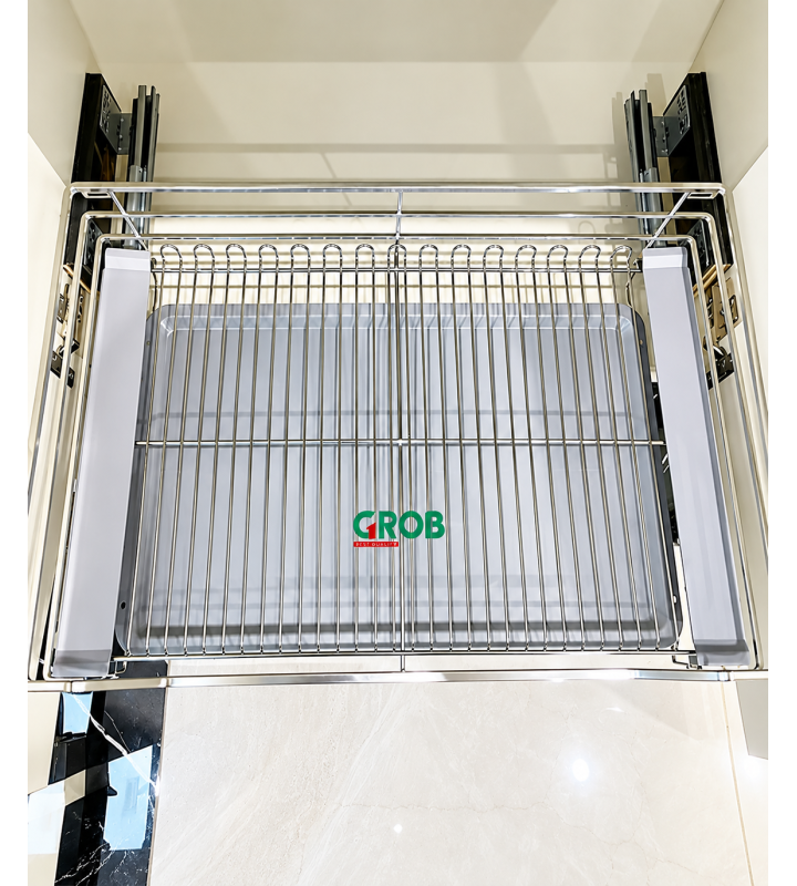 Kệ Đựng Xoong Nồi Nan Vuông Inox SUS304 Xước Mờ GROB