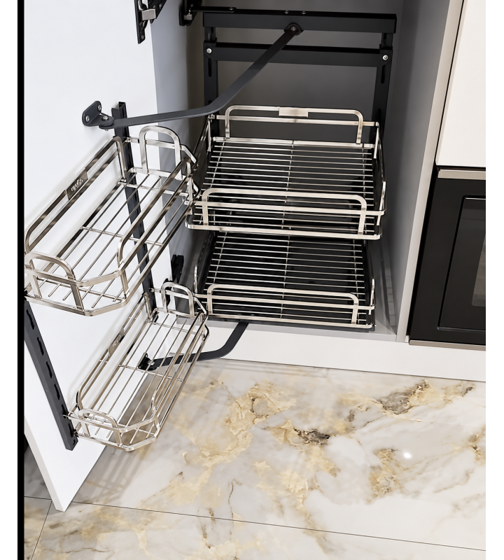 KỆ ĐỰNG TỦ ĐỒ KHÔ NAN DẸT, ĐÁY OVAL, INOX XƯỚC MỜ SUS304