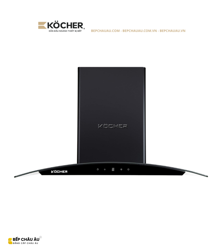 Máy Hút Mùi Kocher K-228 BL Kính Cong 70cm – Hút 1400m³/h, Ultra Swing Siêu Êm, Made in Malaysia