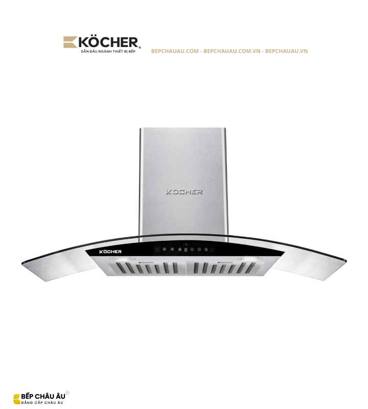 Máy Hút Mùi Köcher K-226I Kính Cong 70cm/90cm – Booster 1850m³/h, Ultra Swing Siêu Êm