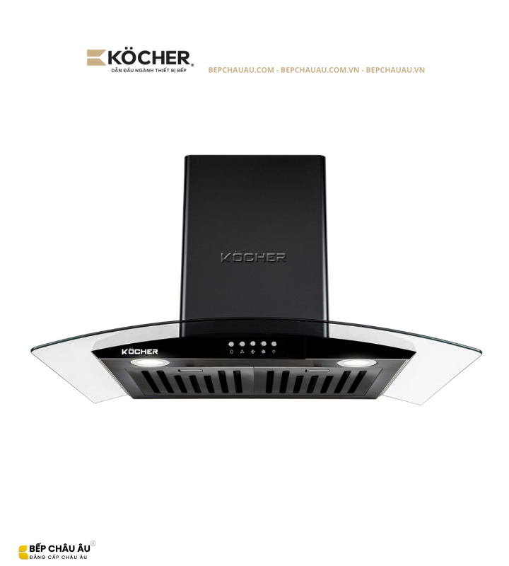 Máy Hút Mùi Kocher K-8872V Kính Cong 70/90cm – Hút 1550m³/h, Ultra Swing Siêu Êm, Made in Vietnam