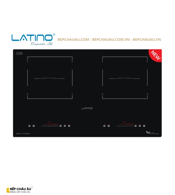 Bếp Từ Đôi Latino LT-I2D9066L Inverter – Kính Nano Đen Bóng, Viền Nhôm 4 Cạnh, 2500W, Nhập Khẩu Malaysia