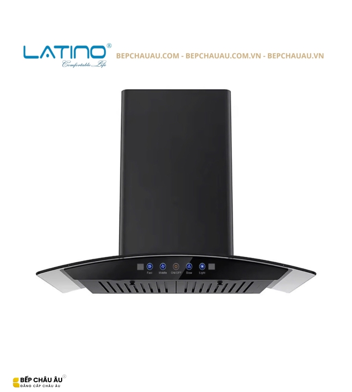 Máy Hút Mùi Latino LT-S300Lux 70cm Kính Cong – Turbo 180W, Cảm Ứng Vẫy Tay, Lực Hút 1200m³/h