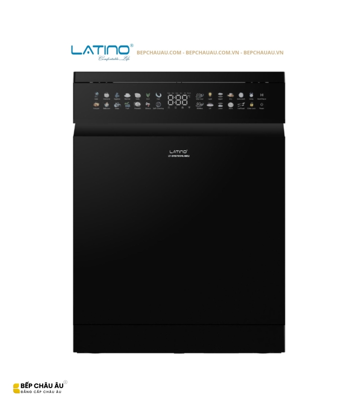 Máy Rửa Bát Latino LT-SMS795ML18EU 16 Bộ – 14 Chương Trình Rửa, Sấy PTC, Diệt Khuẩn UV, AI Wash, Made in Malaysia